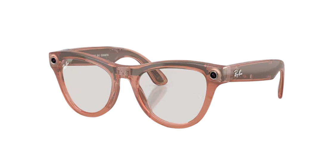 Очки Ray Ban Stories 2-ого поколения Skyler (Shiny Peach/Clear/Brown Transitions)