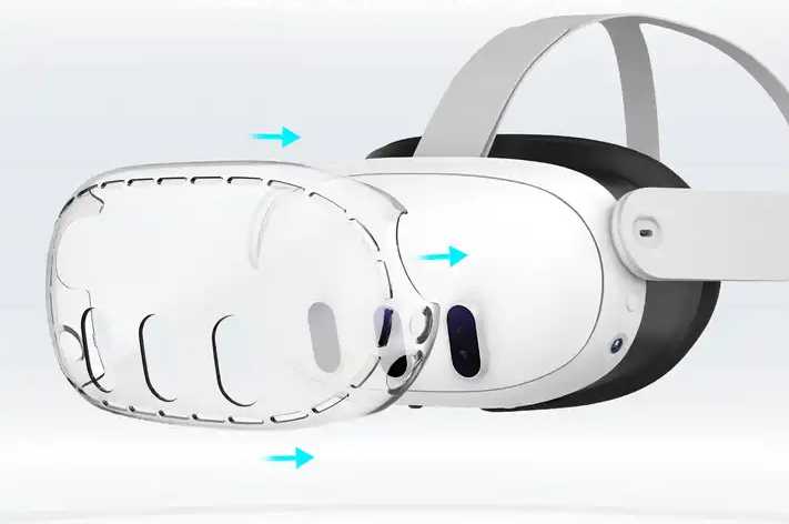 Прозрачный пластиковый защитный чехол для Oculus Quest 3 Прозрачный пластиковый защитный чехол для Oculus Quest 3