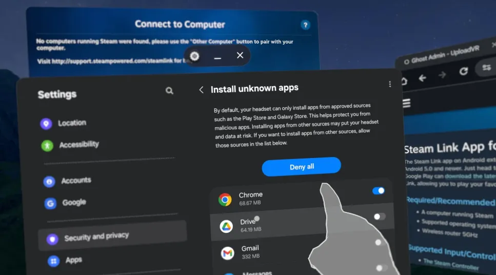 Android XR на Samsung Galaxy XR показывает, что гарнитура может заменить рабочий компьютер