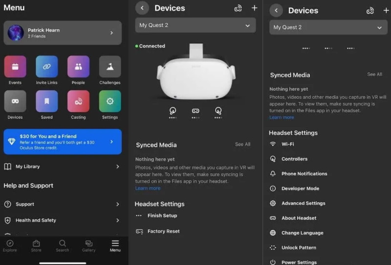 Как можно восстановить заводские настройки Oculus Quest 2?