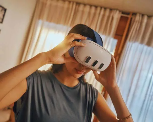 Лицевая маска и головной ремень для Oculus Quest 3 (Голубой)